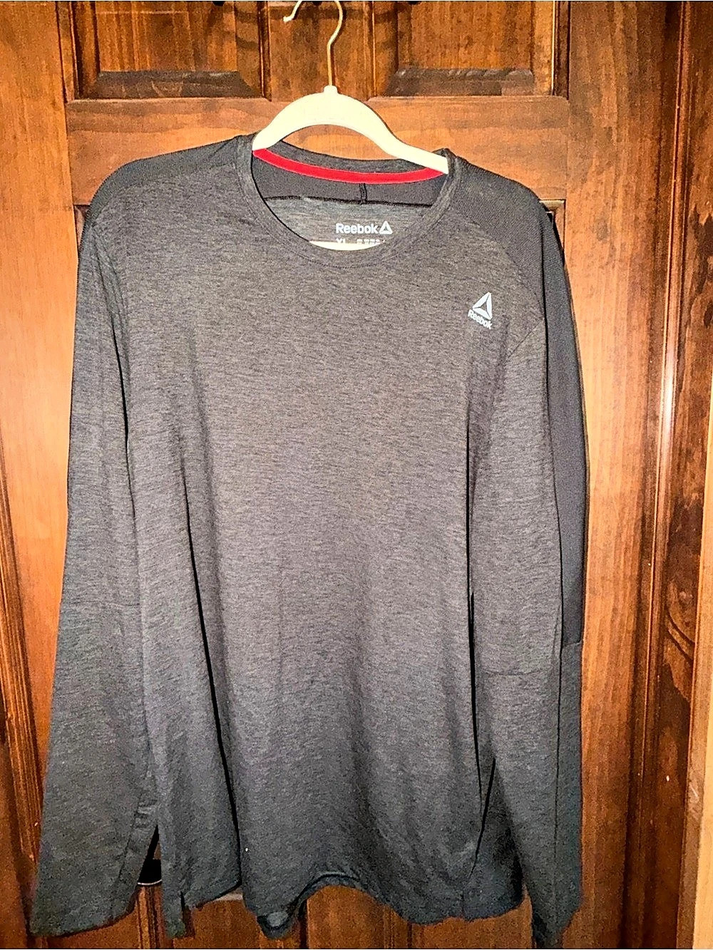 Reebok Men's Long Sleeve Tech T-Shirt Gray XL